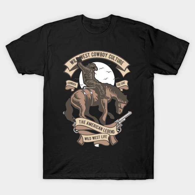 Wild West Cowboy Culture, Vintage Retro Classic T-Shirt by CoApparel